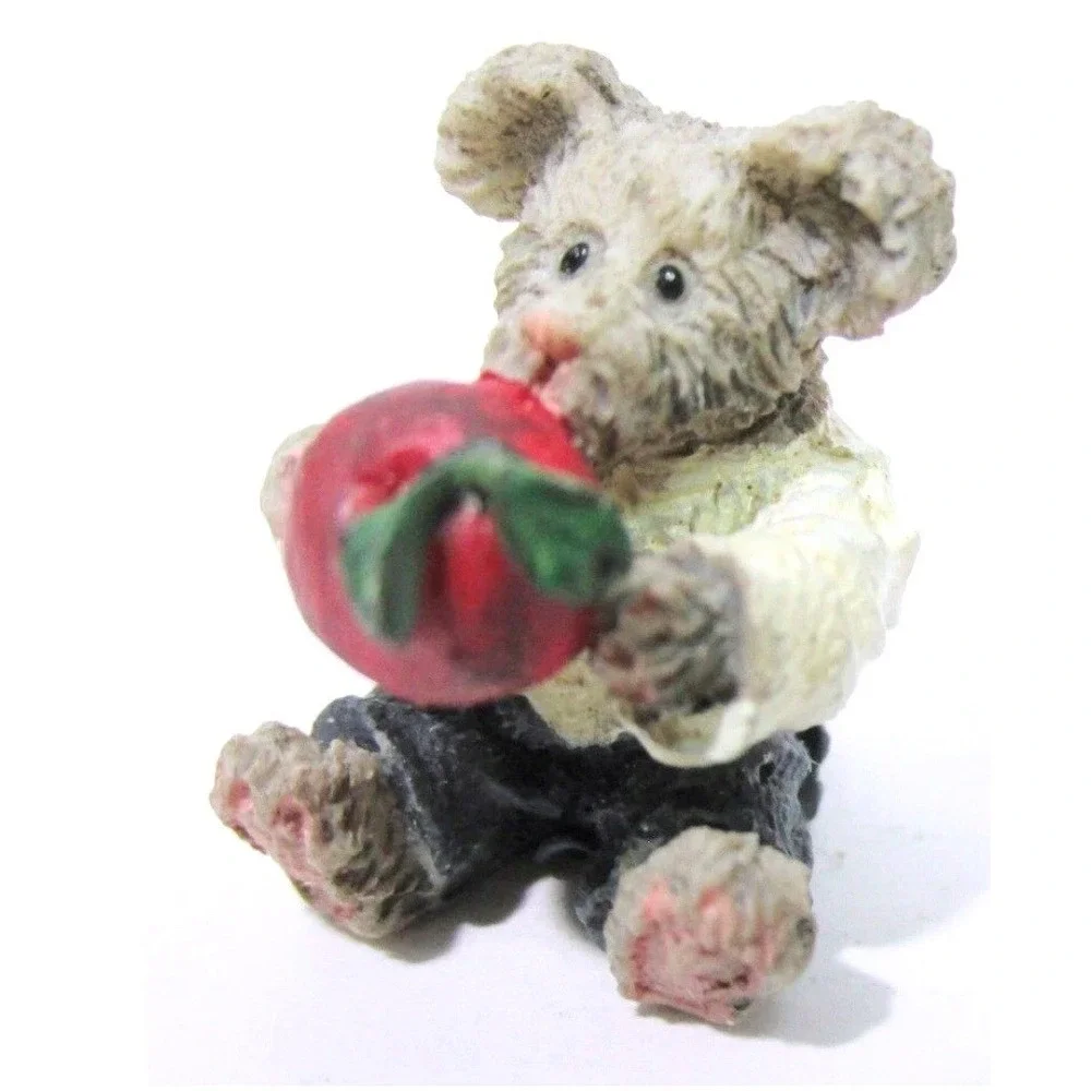 New Boyds Bear Miss Macintosh Apple Treasure BoxTrinket Mouse uncle beans